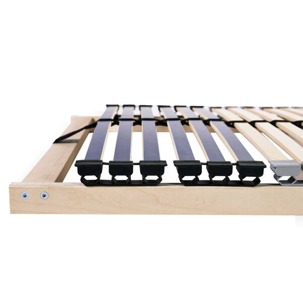 vidaXL Βάση κρεβατιού με λάμες Καστανό 100 x 190 εκ Στερεό Ξύλο Μηλιάς
