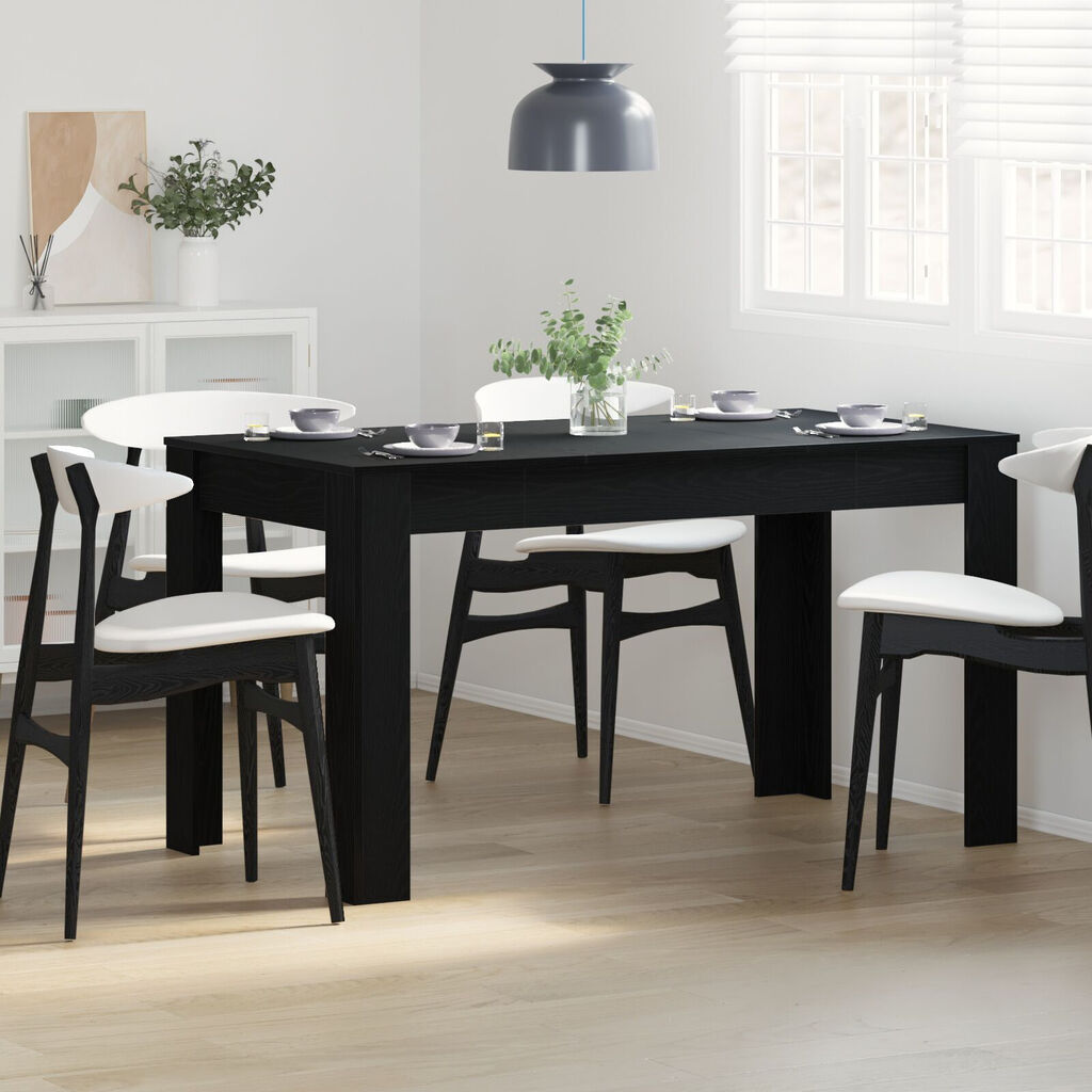 vidaXL Τραπέζι Τραπεζαρίας Μαύρο Δρυς 140x74,5x76 εκ. Φτιαγμένο από ξύλο