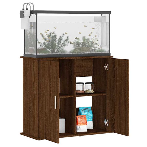 vidaXL Βάση Ενυδρείου Καφέ Δρυς 81x36x73 εκ. από Επεξεργασμένο Ξύλο