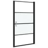 vidaXL Πόρτα Ντουζιέρας Μαύρη με Αμμοβολή 100x178 εκ. από Ψημένο Γυαλί