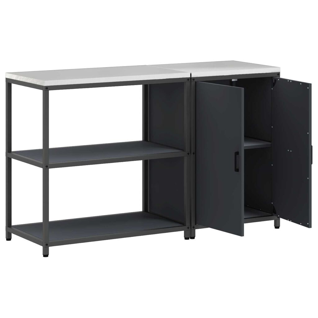 vidaXL Σετ Αποθήκευσης Κουζίνας 2 pcs Ανθρακί 150 x 50 x 92 εκ.