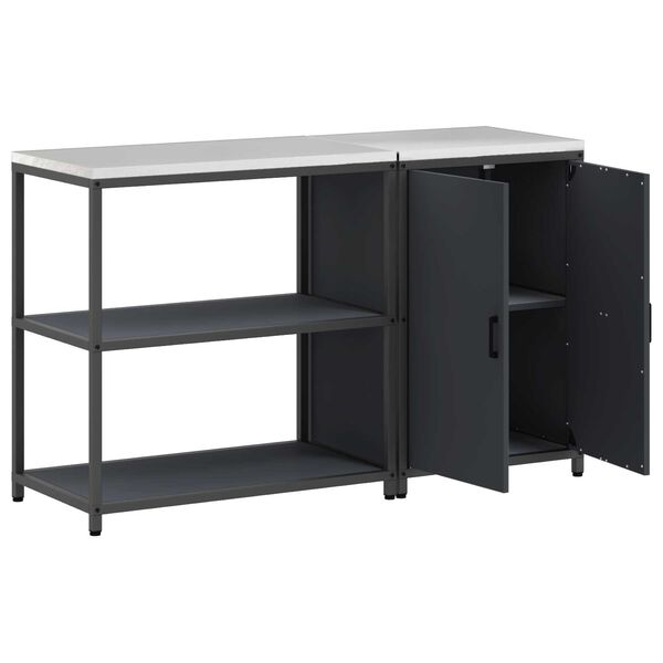 vidaXL Σετ Αποθήκευσης Κουζίνας 2 pcs Ανθρακί 150 x 50 x 92 εκ.
