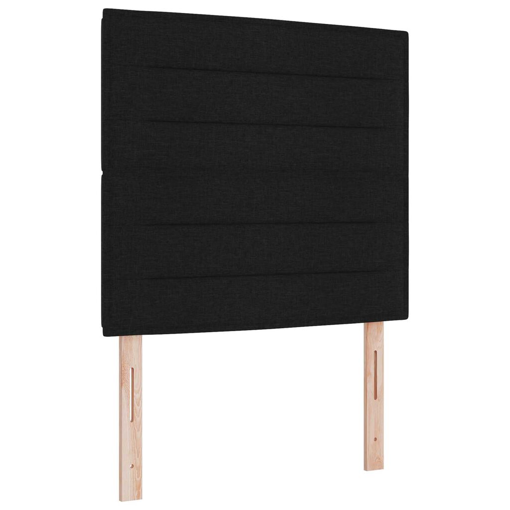 vidaXL Κρεβάτι Box Spring με Στρώμα και LED Μαύρο 80x200 cm Ύφασμα