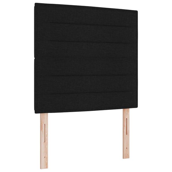 vidaXL Κρεβάτι Box Spring με Στρώμα και LED Μαύρο 80x200 cm Ύφασμα