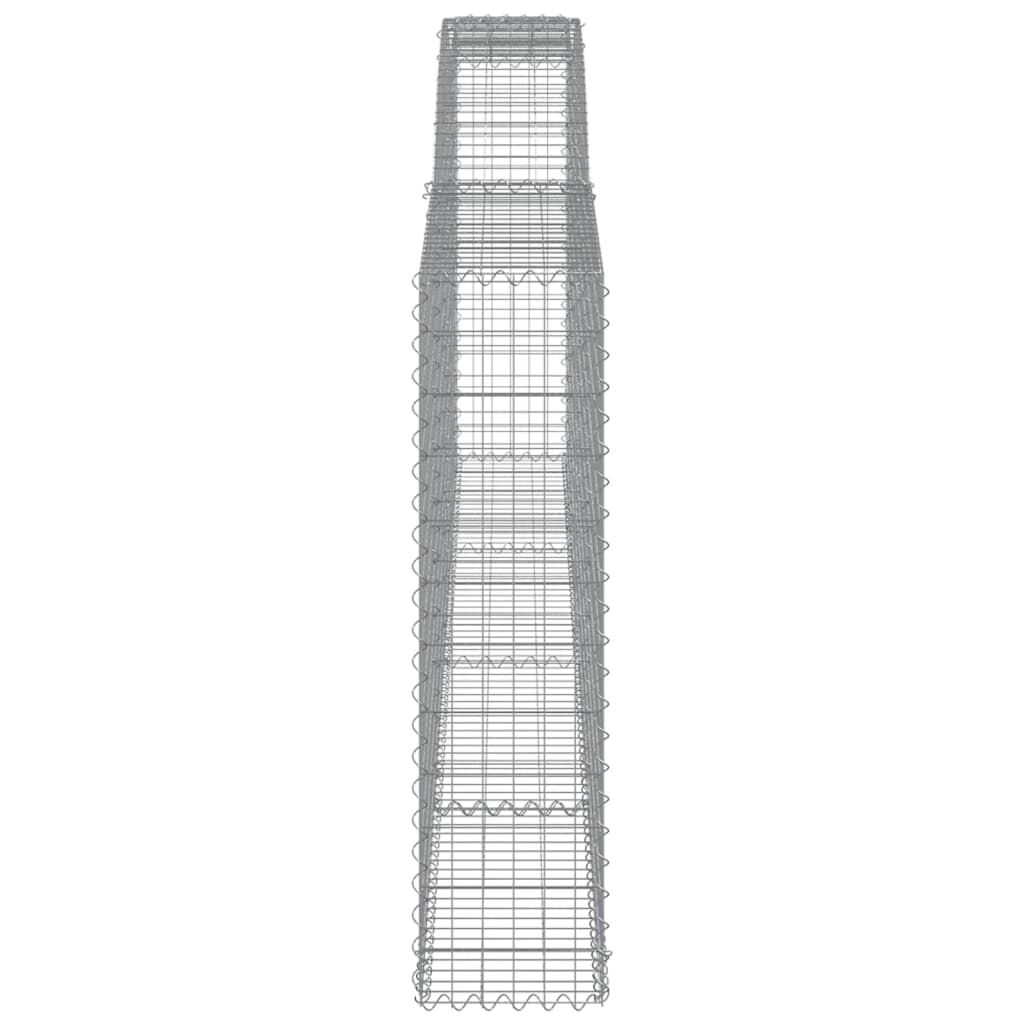 vidaXL Συρματοκιβώτια Τοξωτά 2 τεμ. 400x30x120/140 εκ. Γαλβαν. Ατσάλι