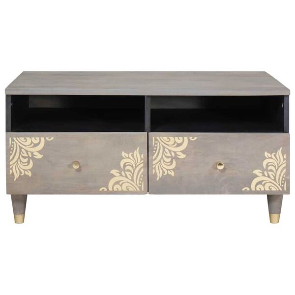 vidaXL Τραπεζάκι σαλονιού Γκρι 80 x 54 x 40 εκ Μασίφ ξύλο μάνγκο