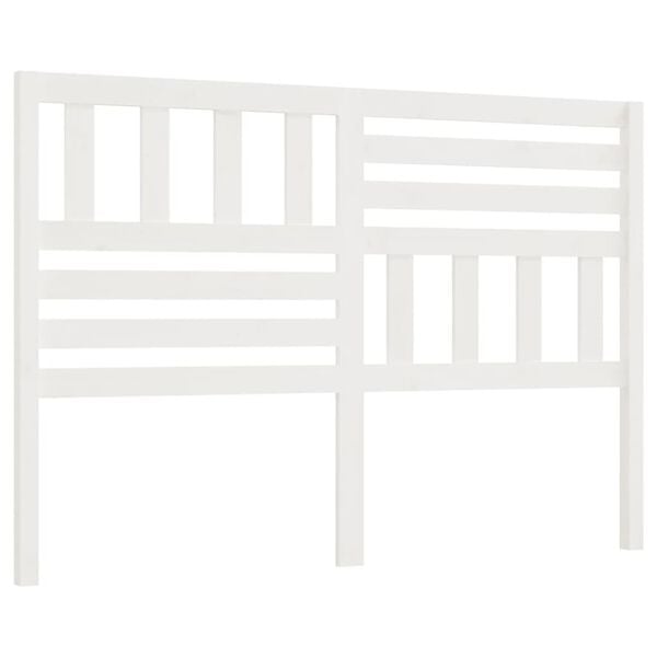vidaXL Κεφαλάρι κρεβατιού Λευκό 166x4x100 εκ. από Μασίφ Ξύλο Πεύκου