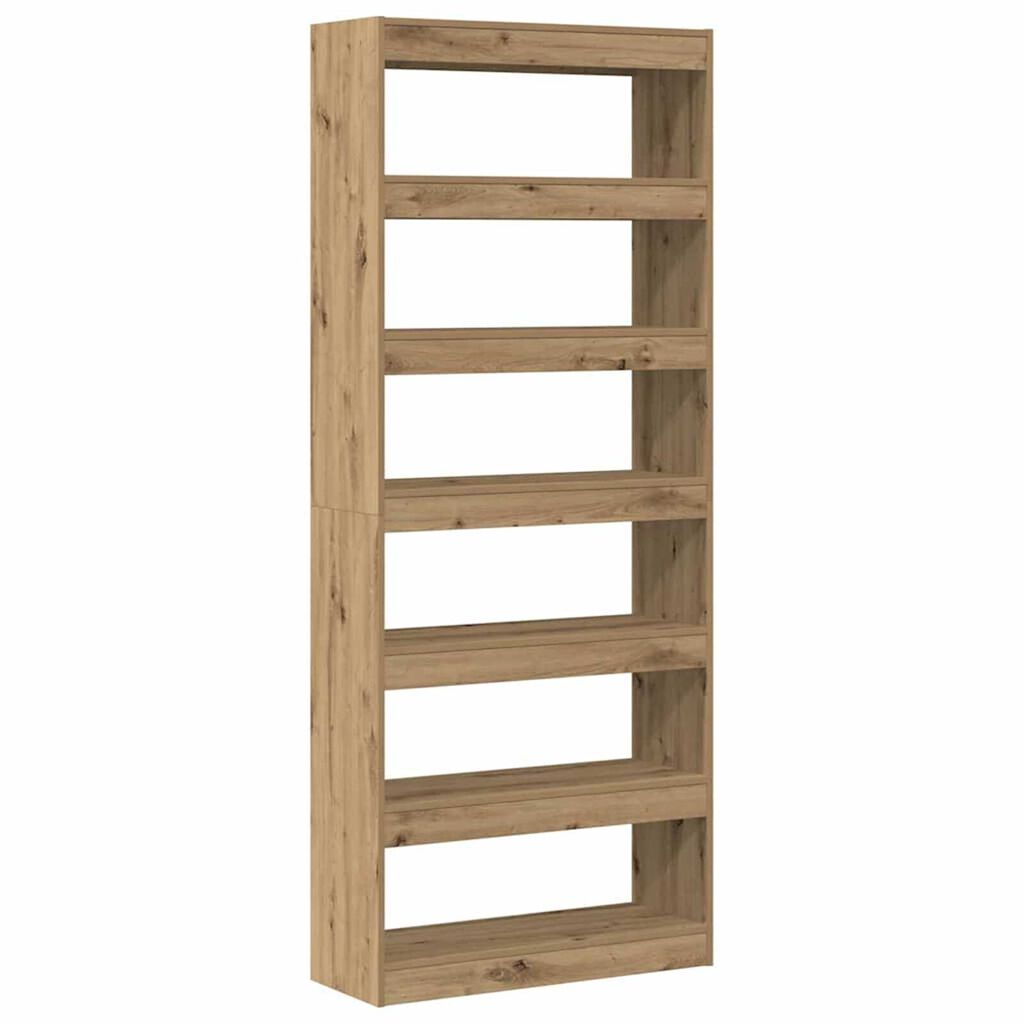 vidaXL Βιβλιοθήκη artisan δρυς 80 x 30 x 198 εκ Επεξεργασμένο ξύλο