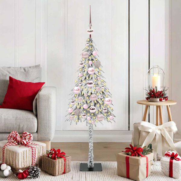 vidaXL Χριστουγεννιάτικο Δέντρο με 150 LED Λευκό 120 cm ΠΕ και Ατσάλι