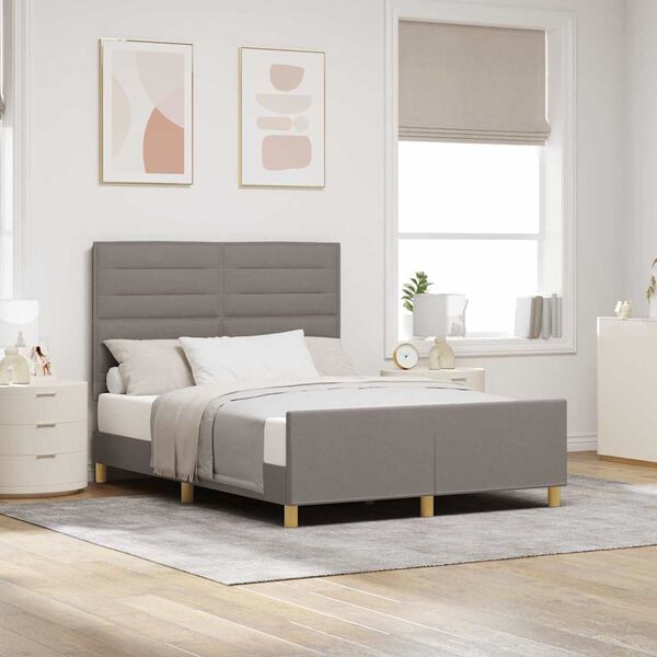vidaXL &Sigma;&kappa;&epsilon;&lambda;&epsilon;&tau;ό&sigmaf; &Kappa;&rho;&epsilon;&beta;&alpha;&tau;&iota;&omicron;ύ &mu;&epsilon; &kappa;&epsilon;&phi;&alpha;&lambda;ά&rho;&iota; Taupe 160 x 200 cm ύ&phi;&alpha;&sigma;&mu;&alpha;