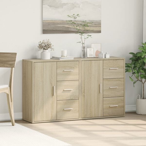 vidaXL Βοηθητικά Ντουλάπια 2 τεμ. Sonoma Δρυς 60x31x70 εκ. Επεξ. Ξύλο