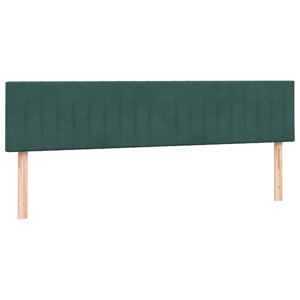 vidaXL Κρεβάτι Boxspring με Στρώμα Σκούρο Πράσινο 200x210εκ. Βελούδινο