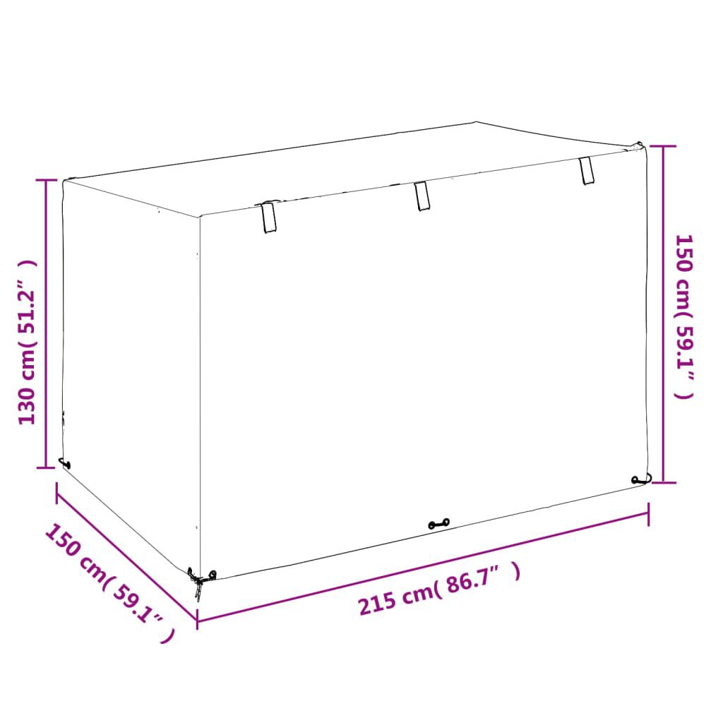 vidaXL Κάλυμμα Κούνιας με 12 Κρίκους 215x150x130/150 εκ. Πολυαιθυλένιο
