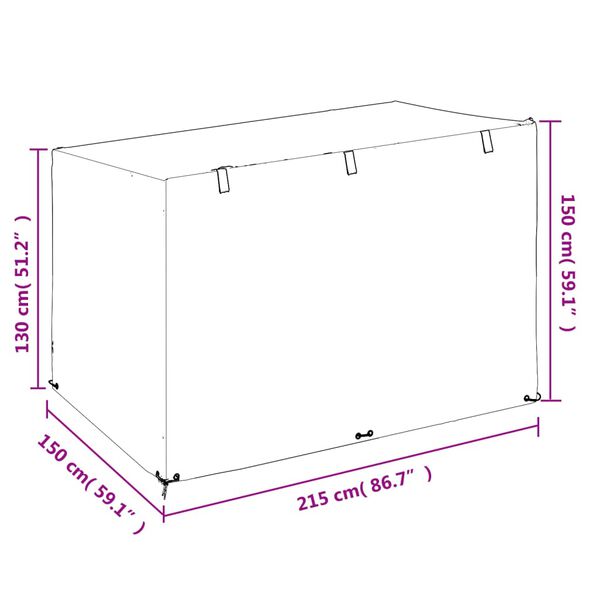vidaXL Κάλυμμα Κούνιας με 12 Κρίκους 215x150x130/150 εκ. Πολυαιθυλένιο