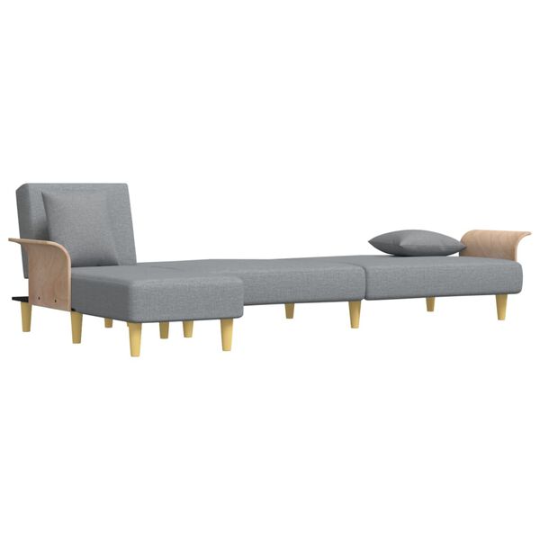 vidaXL Καναπές Κρεβάτι Γωνιακός Αν. Γκρι 279x140x70 εκ. Υφασμάτινος