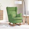 vidaXL Κουνιστή Πολυθρόνα με Πλάτη από Βελούδο σε Ανοιχτό Πράσινο
