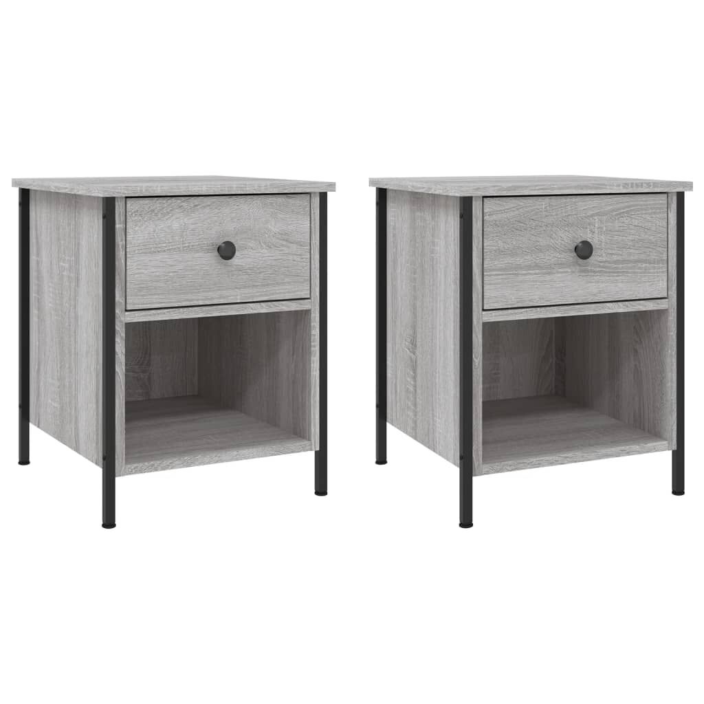 vidaXL Κομοδίνα 2 Τεμ. Γκρι Sonoma 40x42x50 εκ. από Επεξεργασμένο Ξύλο