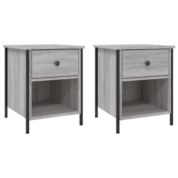 vidaXL Κομοδίνα 2 Τεμ. Γκρι Sonoma 40x42x50 εκ. από Επεξεργασμένο Ξύλο