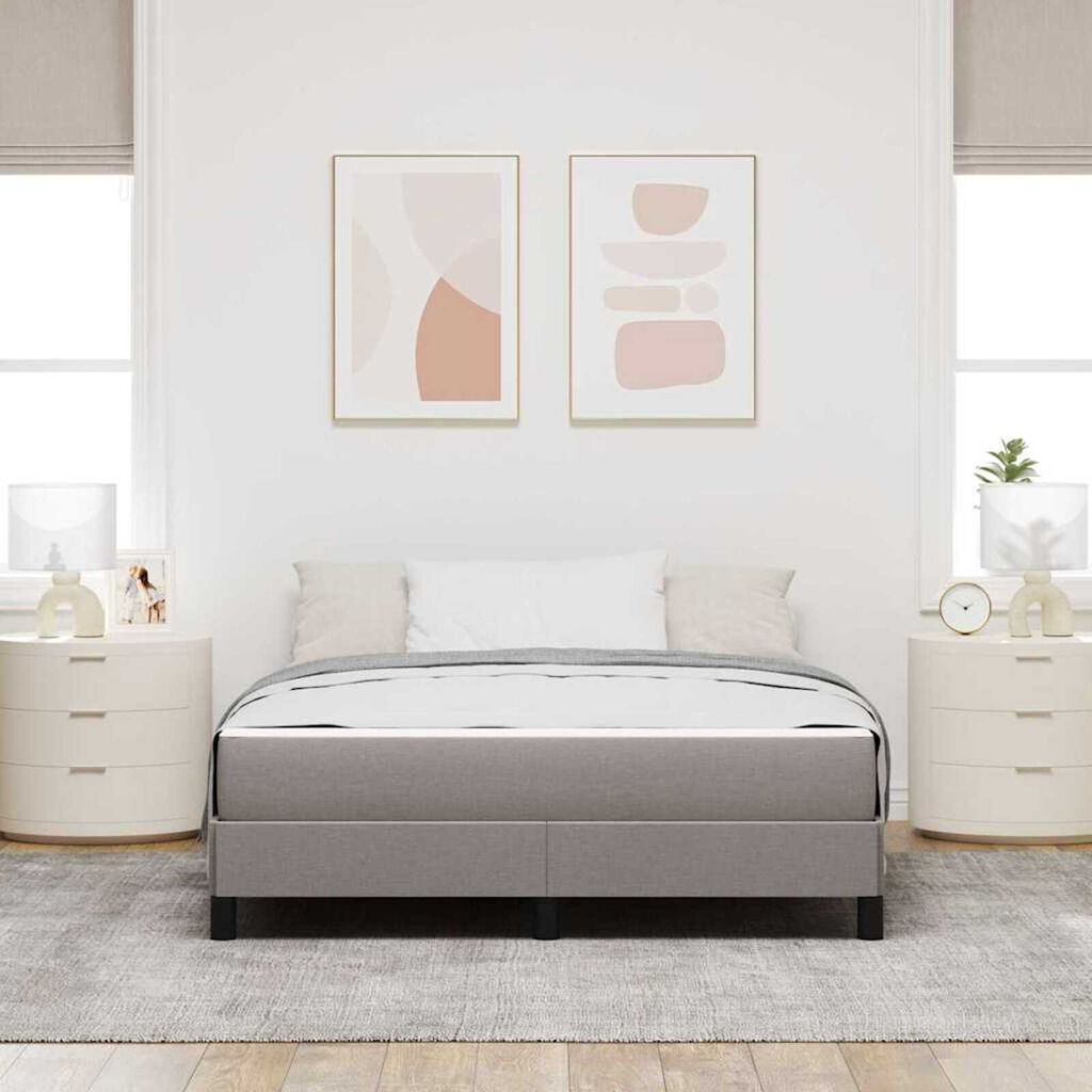 vidaXL Κρεβάτι με ελατήρια με στρώμα Taupe 160 x 200 cm ύφασμα