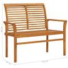 vidaXL Παγκάκι Κήπου 112 εκ. Μασίφ Ξύλο Teak Φωτεινό Πράσινο Μαξιλάρι