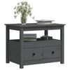 vidaXL Τραπεζάκι Σαλονιού Γκρι 71x49x55 εκ. από Μασίφ Ξύλο Πεύκου