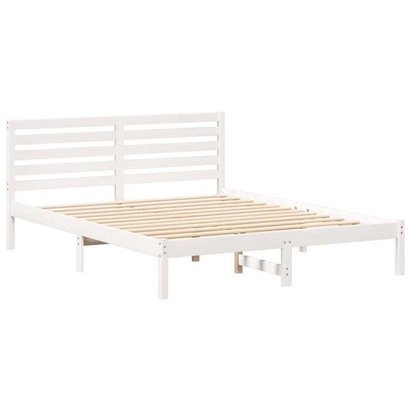 vidaXL Σκελετός Κρεβατιού Λευκό 160 x 200 cm Μασίφ ξύλο πεύκου
