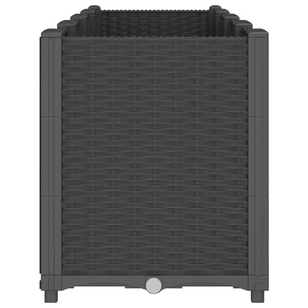 vidaXL Ζαρντινιέρα Κήπου Μαύρη 160x40x53 εκ. Πολυπροπυλένιο