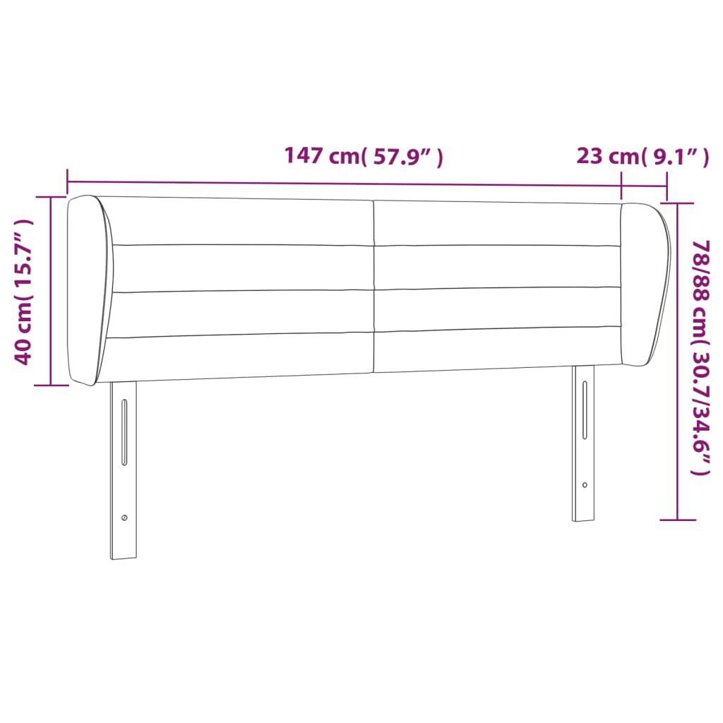 vidaXL Κεφαλάρι με Πτερύγια Μπλε 147 x 23 x 78/88 εκ. Υφασμάτινο