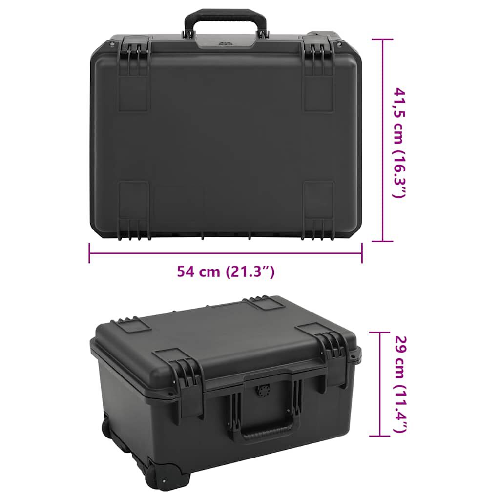 vidaXL Θήκη Πτήσης Φορητή Μαύρη 54x41,5x29 εκ. από Πολυπροπυλένιο