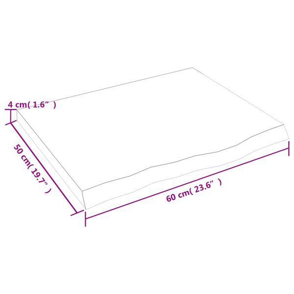 vidaXL Ράφι Τοίχου Σκούρο Καφέ 60x50x(2-4) εκ. Επεξ. Μασίφ Ξύλο Δρυός