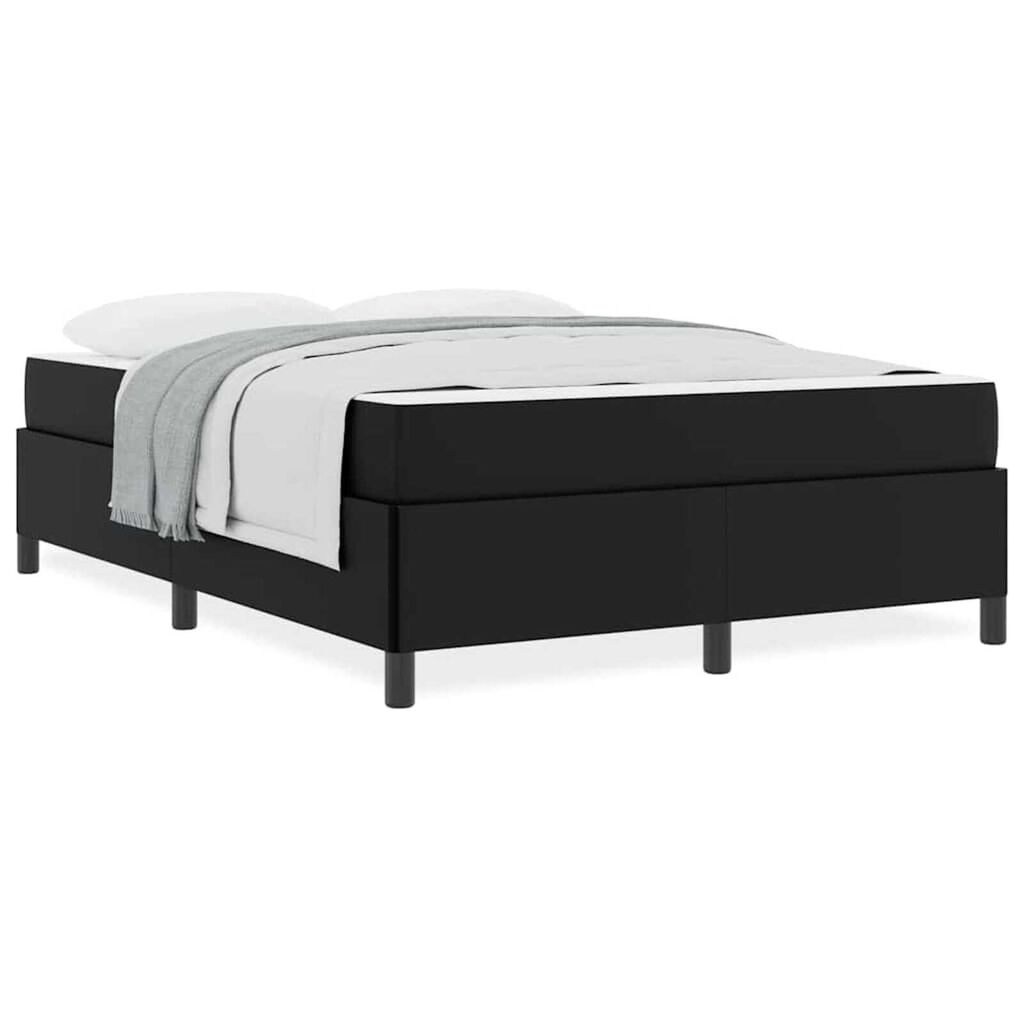 vidaXL Σκελετός κρεβατιού με στρώμα Μαύρο 160 x 200 cm Τεχνητό δέρμα