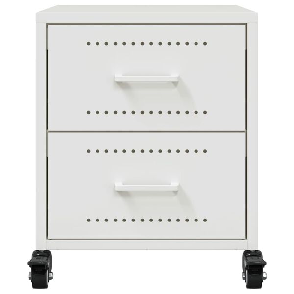 vidaXL Κομοδίνο Λευκό 36x39x43,5 εκ. από Χάλυβα