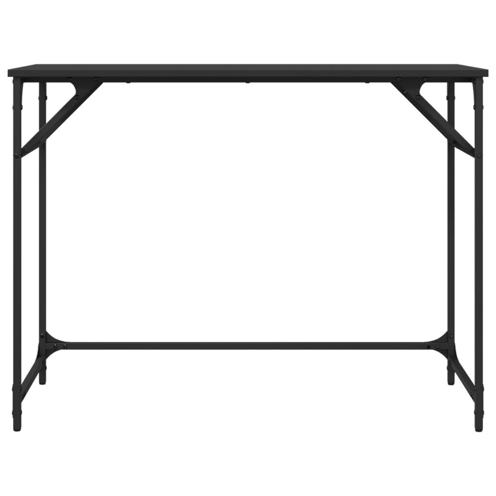 vidaXL Γραφείο Μαύρο 100x45x76 εκ. Επεξ. Ξύλο/Ατσάλι Ηλ. Βαφή Πούδρας