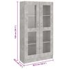 vidaXL Βιτρίνα Γκρι του Σκυροδέματος 82,5 x 30,5 x 150 εκ. Επεξ. Ξύλο