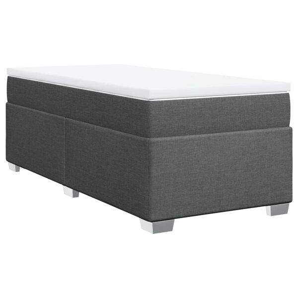 vidaXL Κρεβάτι Boxspring με Στρώμα Σκούρο Γκρι 100x200 εκ. Υφασμάτινο