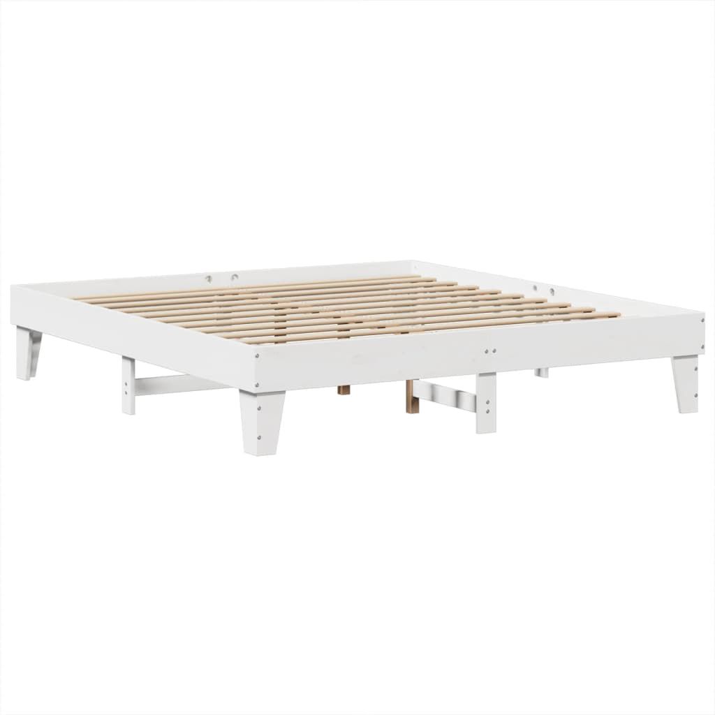 vidaXL Σκελετός Κρεβ. Χωρίς Στρώμα Λευκό 180x200 εκ Μασίφ Πεύκο