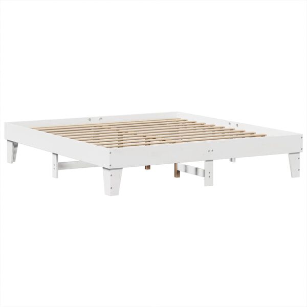 vidaXL Σκελετός Κρεβ. Χωρίς Στρώμα Λευκό 180x200 εκ Μασίφ Πεύκο