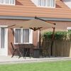 vidaXL Ομπρέλα Κήπου Πρόβολος Taupe 400 x 300 εκ. με Ξύλινο Ιστό