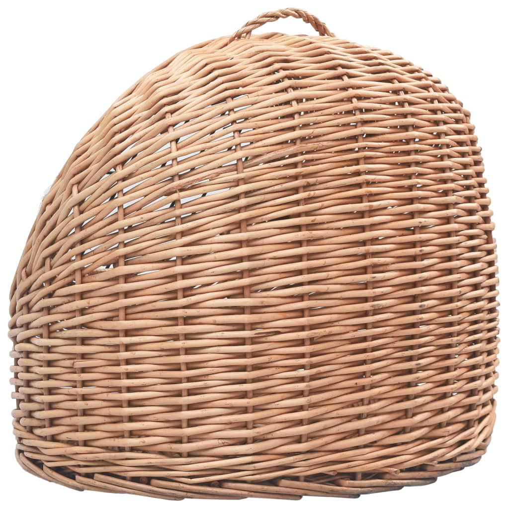 vidaXL Καλάθι Μεταφοράς Γάτας 45 x 35 x 35 εκ. από Φυσικό Ξύλο Ιτιάς