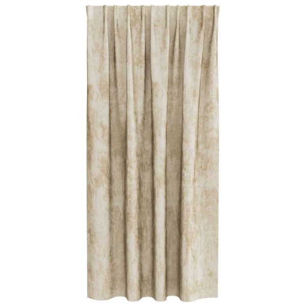 vidaXL Κουρτίνα με κουρτίνες 2 pcs Κρεμ 175 x 140 εκ. Βελούδο