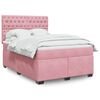 vidaXL Κρεβάτι Boxspring με Στρώμα Ροζ 140x190 εκ. Βελούδινο