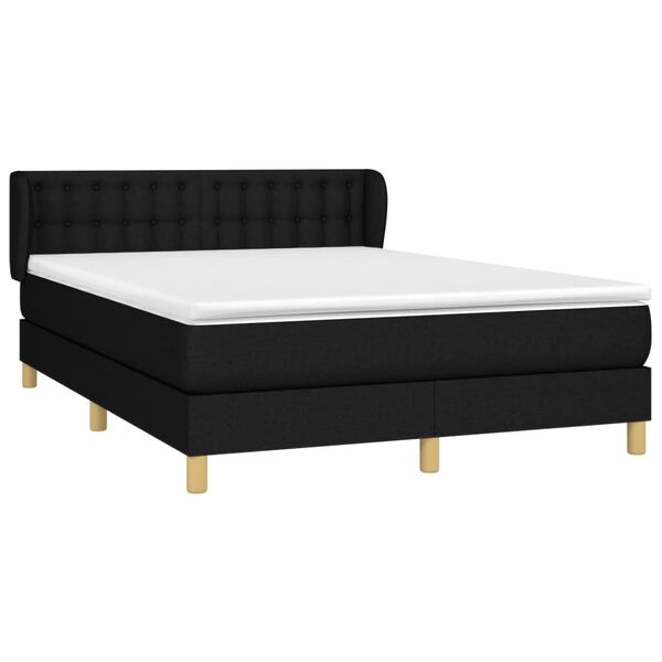 vidaXL &Kappa;&rho;&epsilon;&beta;ά&tau;&iota; Boxspring &mu;&epsilon; &Sigma;&tau;&rho;ώ&mu;&alpha; &Mu;&alpha;ύ&rho;&omicron; 140x200 &epsilon;&kappa;. &Upsilon;&phi;&alpha;&sigma;&mu;ά&tau;&iota;&nu;&omicron;