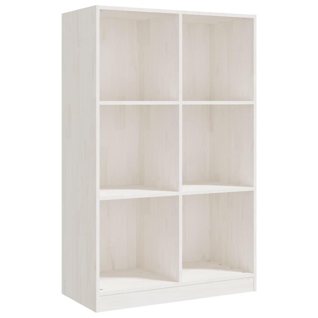 vidaXL Βιβλιοθήκη Λευκή 70 x 33 x 110 εκ. από Μασίφ Ξύλο Πεύκου