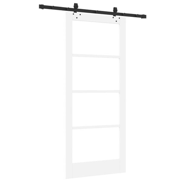 vidaXL Συρόμενη Πόρτα Λευκό 86 x 198.5 cm Ξύλο και μέταλλο