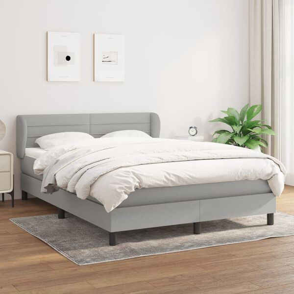 vidaXL &Kappa;&rho;&epsilon;&beta;ά&tau;&iota; Boxspring &mu;&epsilon; &Sigma;&tau;&rho;ώ&mu;&alpha; &Alpha;&nu;&omicron;&iota;&chi;&tau;ό &Gamma;&kappa;&rho;&iota; 140x190 &epsilon;&kappa;. &Upsilon;&phi;&alpha;&sigma;&mu;ά&tau;&iota;&nu;&omicron;
