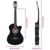 vidaXL Κιθάρα Western Classical Cutaway με 6 Χορδές Μαύρη 38"