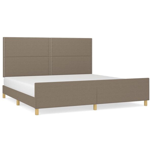 vidaXL Σκελετός Κρεβατιού Χωρίς Στρώμα Taupe 200x200 εκ.Υφασμάτινο