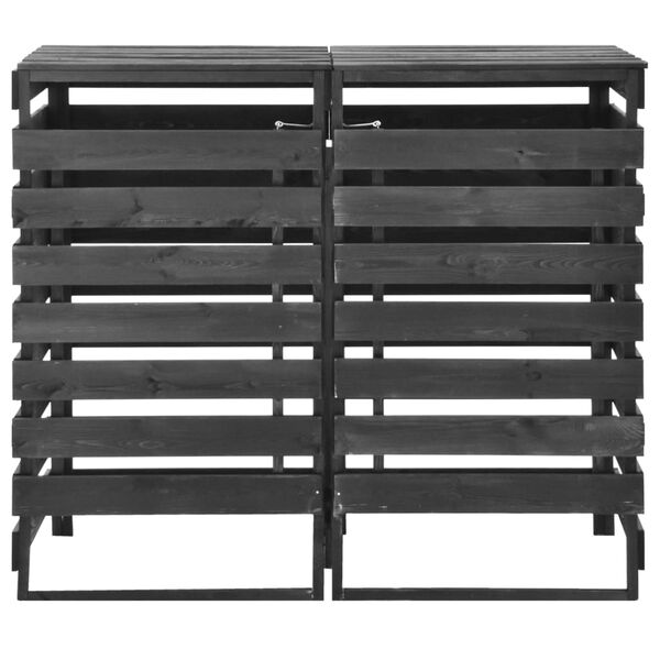 vidaXL Πλαίσιο Διπλό για Κάδους 140x75x121 εκ. Βαμμένο Μασίφ Πεύκο