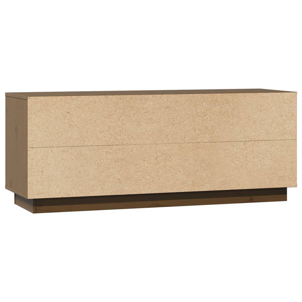 vidaXL Έπιπλο Τηλεόρασης Καφέ Μελί 110,5x35x44εκ από Μασίφ Ξύλο Πεύκου