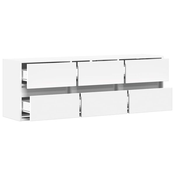 vidaXL Έπιπλο Τοίχου Τηλεόρασης με LED Λευκό 130x31x45 εκ.